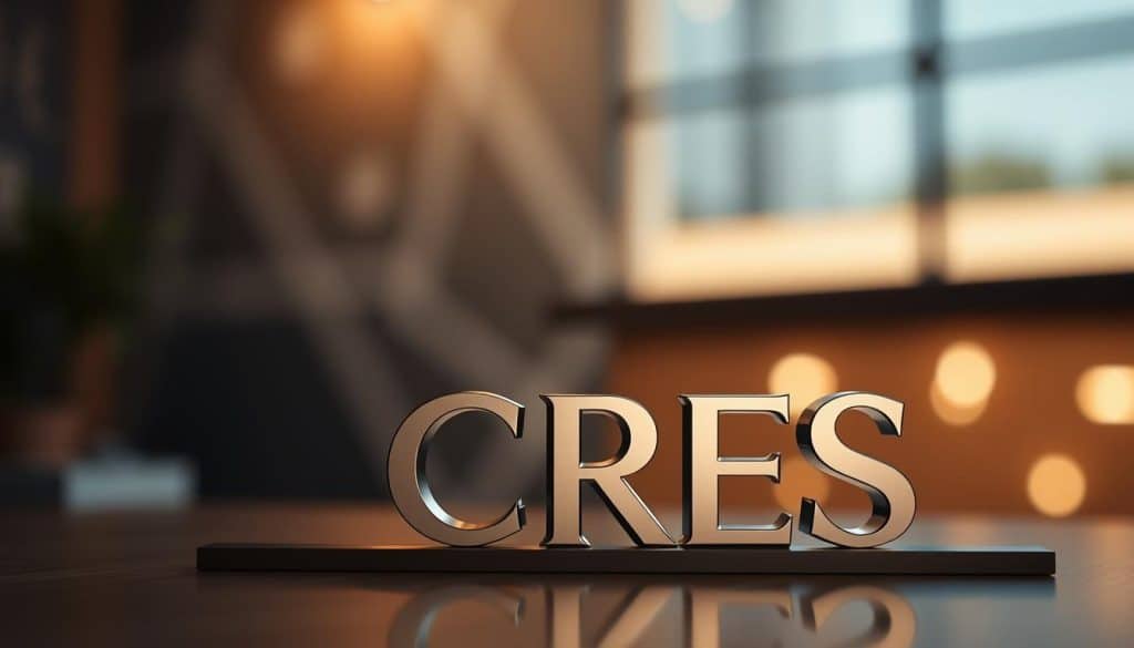 A detailed, elegant graphic design composition featuring the CRES brand name. In the foreground, the CRES logotype is prominently displayed with a sleek, modern typography. The middle ground showcases an abstract geometric pattern in a harmonious color palette, conveying a sense of balance and sophistication. In the background, soft, atmospheric lighting creates a sense of depth and drama, highlighting the overall design aesthetic. The entire scene is captured with a shallow depth of field, focusing the viewer's attention on the core design elements. This image embodies the definition and importance of graphic design, blending form, function, and brand identity.