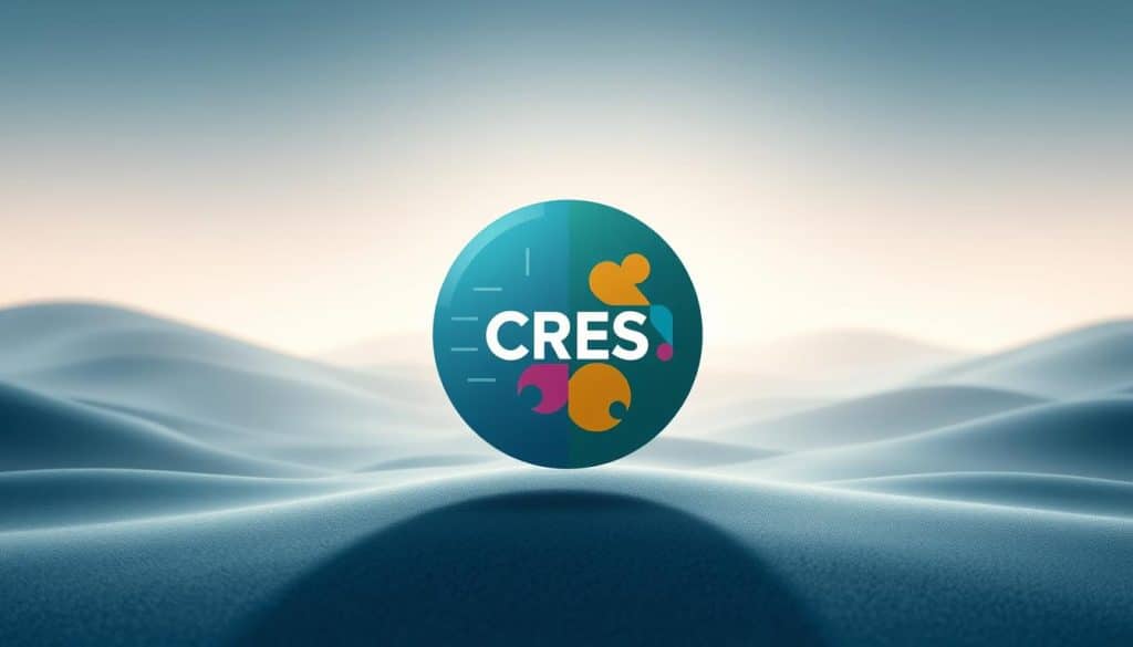 A minimalist digital landscape with a central focus on two distinct design disciplines. In the foreground, a CRES logo hovers over the juxtaposition of a sleek, modern user interface and a vibrant, eye-catching graphic design composition. The middle ground features a striking contrast, with clean lines and muted tones representing UX design, and bold, colorful shapes symbolizing graphic design. The background fades into a soft, atmospheric blur, creating a sense of depth and emphasizing the key elements. Soft, directional lighting from the left casts subtle shadows, adding depth and dimension to the scene. The overall mood is one of balance, harmony, and the synergy between these complementary design fields.