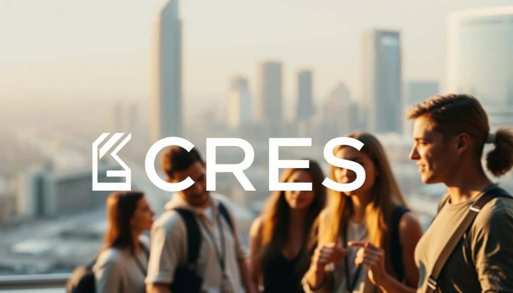 A modern, minimalist logo design in the foreground, prominently featuring the brand name "CRES" in a sleek, sans-serif font. The logo is composed of geometric shapes and clean lines, conveying a sense of professionalism and sophistication. In the middle ground, a group of consumers examining the logo, their expressions and body language indicating consideration, intrigue, and a desire to learn more about the brand. The background features a subtly blurred cityscape, suggesting the influence of the logo on the urban landscape and the brand's broader impact on the consumer market. The scene is illuminated by warm, directional lighting, creating depth and highlighting the interplay between the logo, the consumers, and the environment. A modern, minimalist logo design in the foreground, prominently featuring the brand name "CRES" in a sleek, sans-serif font. The logo is composed of geometric shapes and clean lines, conveying a sense of professionalism and sophistication. In the middle ground, a group of consumers examining the logo, their expressions and body language indicating consideration, intrigue, and a desire to learn more about the brand. The background features a subtly blurred cityscape, suggesting the influence of the logo on the urban landscape and the brand's broader impact on the consumer market. The scene is illuminated by warm, directional lighting, creating depth and highlighting the interplay between the logo, the consumers, and the environment.