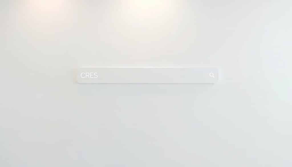 A sleek, modern internal site search interface, featuring the CRES brand, set against a minimalist, soft-focus background. The search bar is prominently displayed, with a subtle magnifying glass icon and subtle hover effects. The layout is clean and uncluttered, with generous use of white space. Subtle lighting from the top left casts a warm, inviting glow, highlighting the intuitive navigation and user-friendly design. The overall aesthetic conveys professionalism, efficiency, and a focus on the user experience.