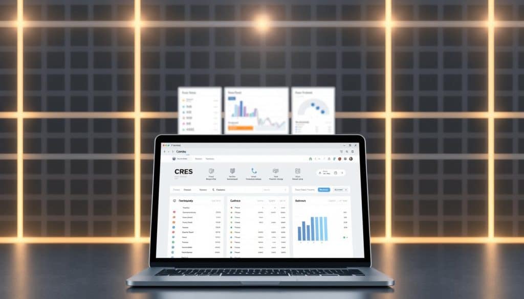 A sleek, modern web application interface showcasing the CRES brand. In the foreground, a clean and intuitive dashboard with customizable widgets, data visualizations, and user-friendly controls. The middle ground features a responsive, mobile-friendly layout with seamless navigation and animations. In the background, a subtle grid pattern and soft lighting create a sense of balance and sophistication. The overall design conveys efficiency, functionality, and a commitment to delivering exceptional digital experiences for CRES's clients.