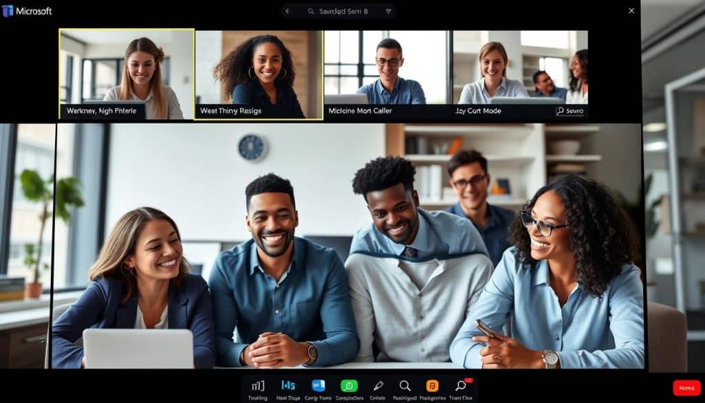 A team collaborating using Microsoft Teams