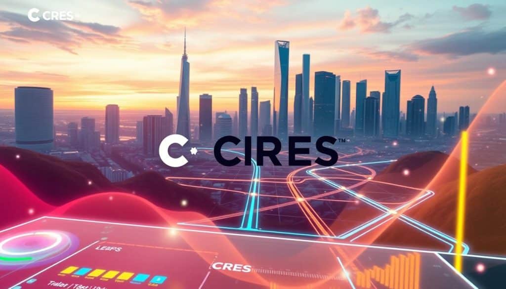 A vibrant digital landscape where the CRES brand comes alive through game-like elements. In the foreground, a dynamic interface featuring interactive icons, colorful level progressions, and score-tracking metrics. The middle ground showcases a network of interconnected digital pathways, pulsing with energy and data visualization. In the background, a sleek, minimalist cityscape backdrop with reflective skyscrapers and a vibrant skyline. Soft, diffused lighting creates a sense of depth and dimensionality, while the overall composition conveys a playful, yet sophisticated, approach to modern digital marketing strategies.