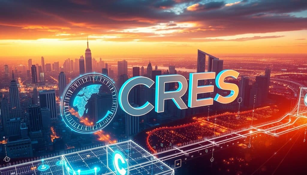 A vibrant digital public relations strategy landscape, bathed in a warm, futuristic glow. In the foreground, the CRES logo radiates with a sleek, metallic sheen, surrounded by holographic data visualizations and dynamic social media icons. The middle ground features a bustling cityscape, with skyscrapers and technology hubs casting long shadows. In the background, a horizon of interconnected devices and networks, symbolizing the omnipresence of digital communication. The scene is captured through a wide-angle lens, creating a sense of depth and scale, and illuminated by a cinematic, high-contrast lighting that lends an air of sophistication and innovation. A vibrant digital public relations strategy landscape, bathed in a warm, futuristic glow. In the foreground, the CRES logo radiates with a sleek, metallic sheen, surrounded by holographic data visualizations and dynamic social media icons. The middle ground features a bustling cityscape, with skyscrapers and technology hubs casting long shadows. In the background, a horizon of interconnected devices and networks, symbolizing the omnipresence of digital communication. The scene is captured through a wide-angle lens, creating a sense of depth and scale, and illuminated by a cinematic, high-contrast lighting that lends an air of sophistication and innovation.
