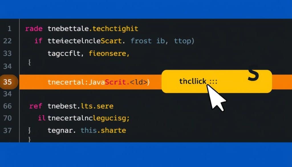 An image illustrating a simple JavaScript code snippet that demonstrates interactivity, such as a button click response