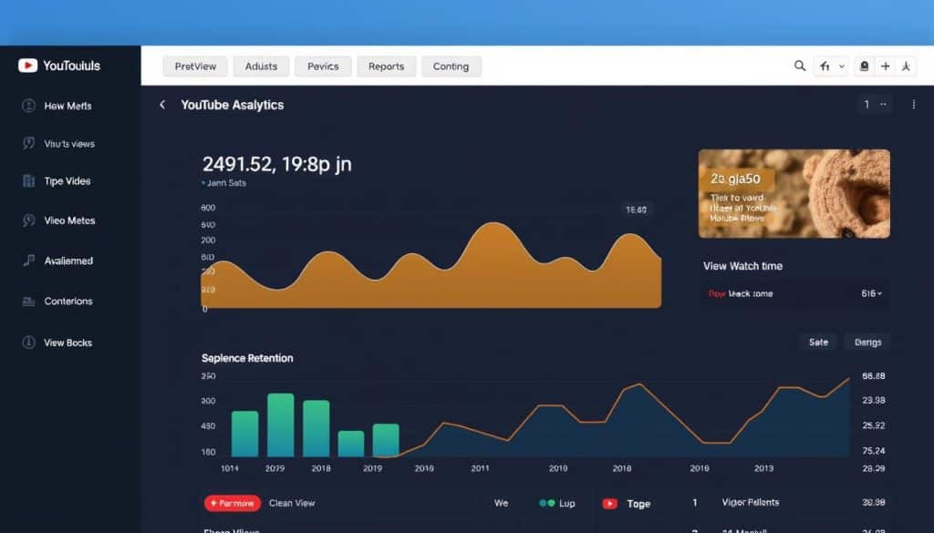 An image of YouTube Analytics dashboard showing key video metrics