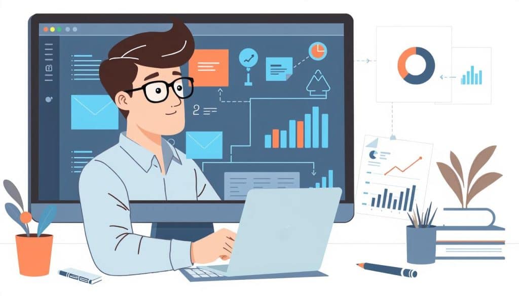 An image of a marketer setting up a marketing automation sequence.
