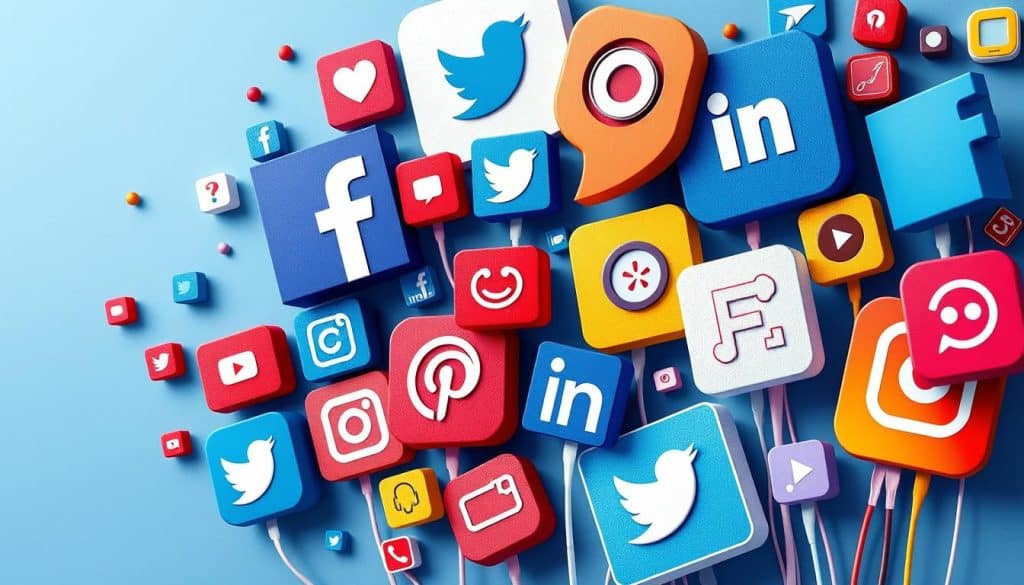 An image representing various social media platforms