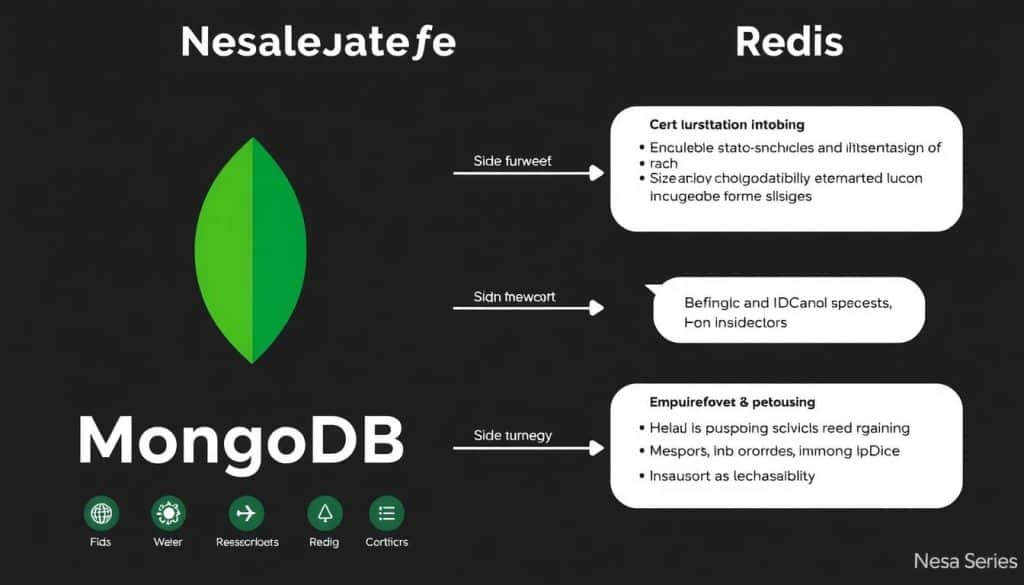 An image showing the flexibility of NoSQL databases, highlighting MongoDB and Redis.