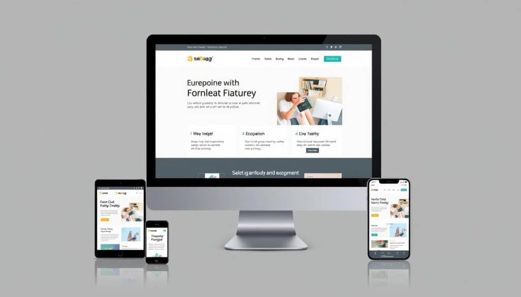 Create an image of a modern website with a responsive design