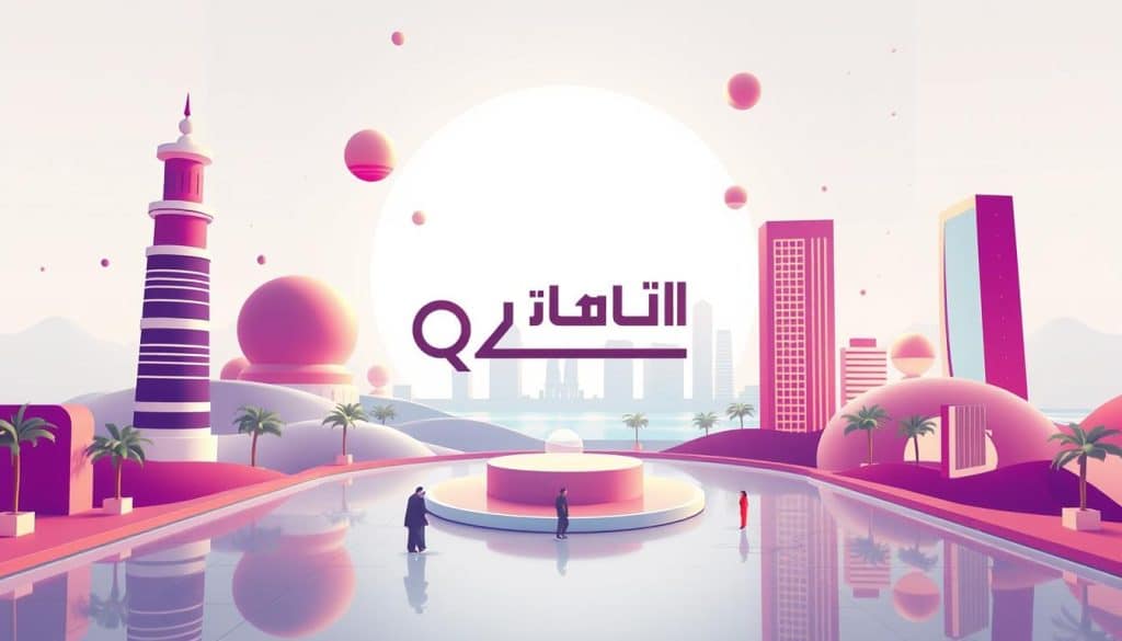 Create an image of a motion graphics video for a Qatari brand