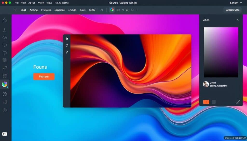 Create an image of a user-friendly graphic design platform interface.