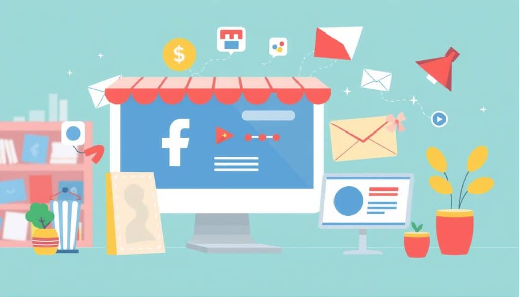Create an image representing a business using strategic online advertising approaches.