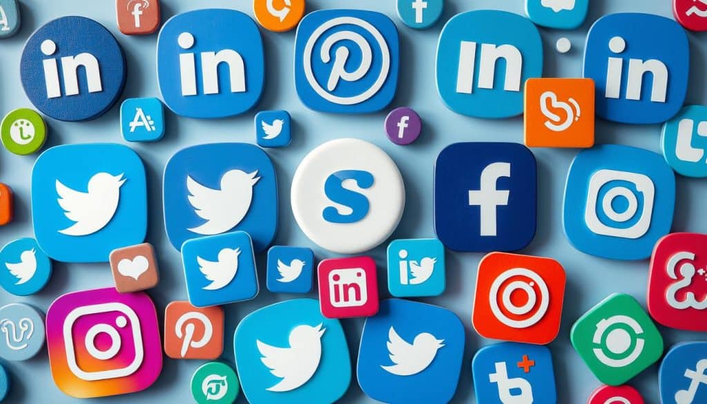 Create an image representing a diverse array of social media platforms.