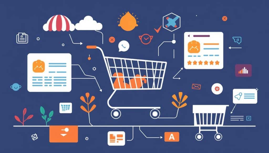 Create an image representing e-commerce web terminology