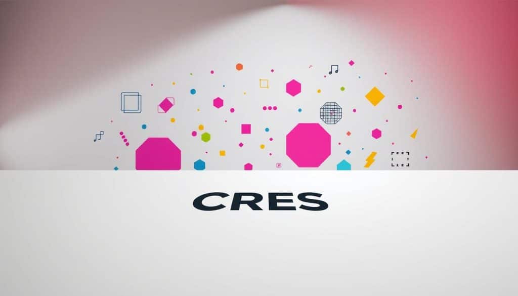 Detailed graphic design scene with a sleek, modern aesthetic. The foreground features the bold CRES logo prominently displayed on a minimalist white canvas. In the middle ground, an array of vibrant, geometric shapes and patterns dance across the composition, creating a sense of dynamic visual interest. The background blends soft gradients of complementary colors, evoking a professional, high-quality feel. The lighting is clean and directional, casting subtle shadows that add depth and dimension to the overall design. The camera angle is slightly elevated, giving the viewer an immersive, bird's-eye perspective on the scene. The mood is one of sophistication, innovation, and a celebration of the principles of graphic design.