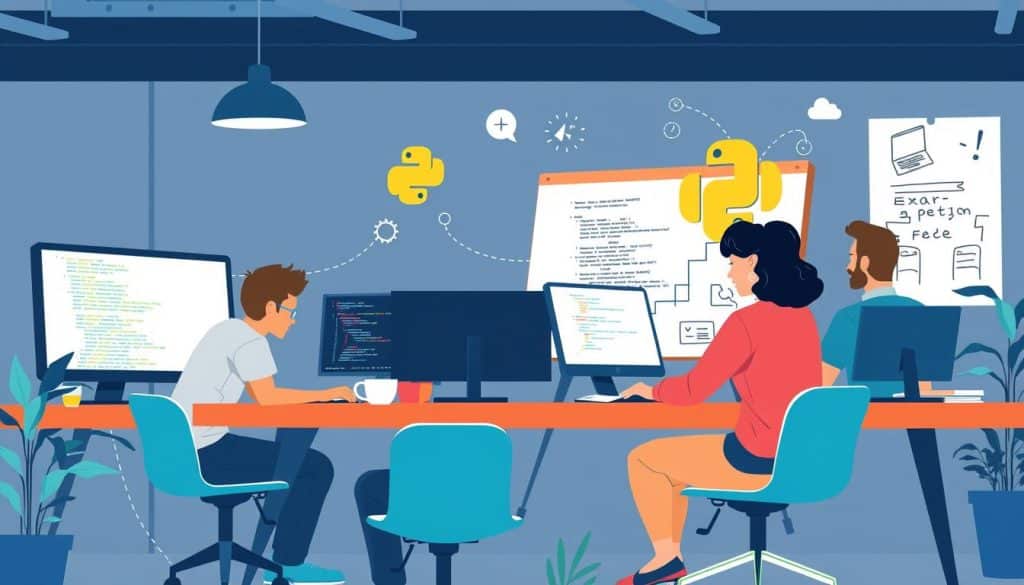 Developers using Python frameworks like Django and Flask to build scalable web applications.