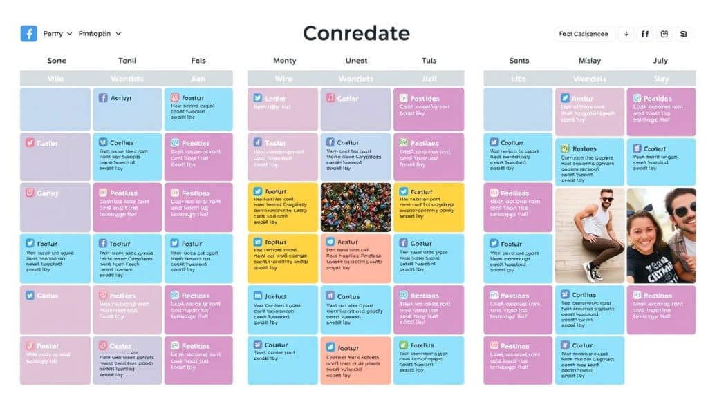 Generate a social media content calendar template