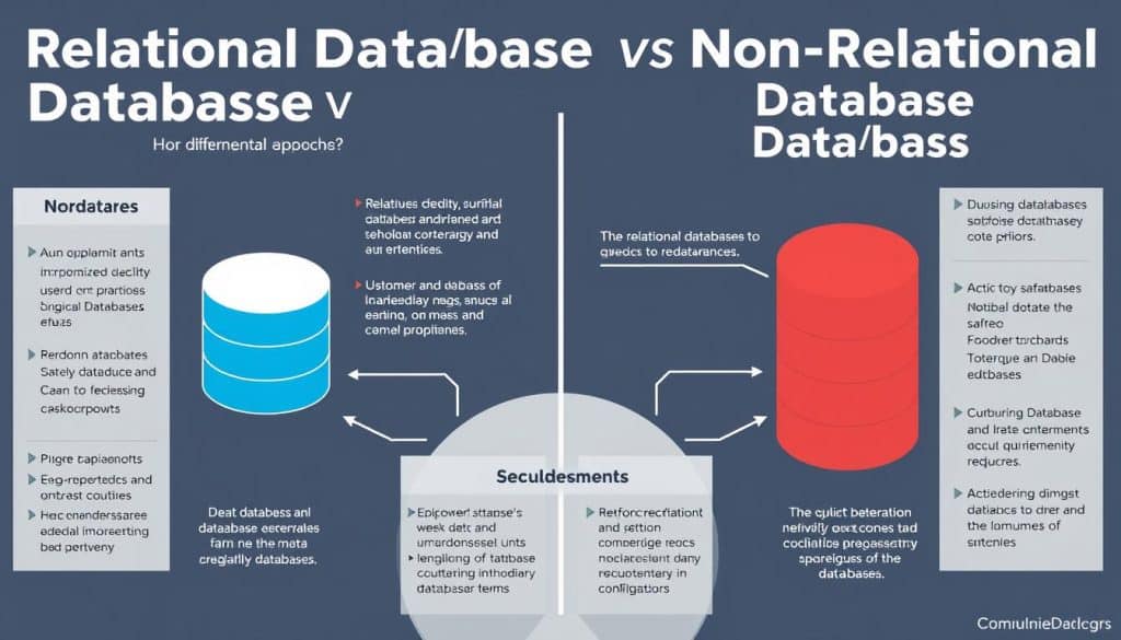 Generate an image comparing relational and non-relational databases