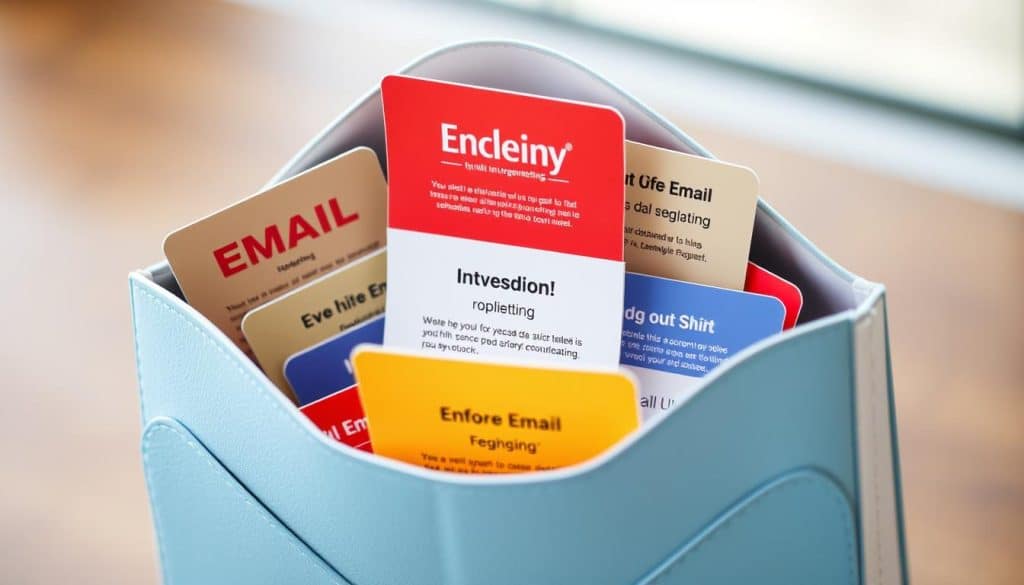 Generate an image depicting email marketing, such as an inbox with promotional emails. Generate an image depicting email marketing, such as an inbox with promotional emails.