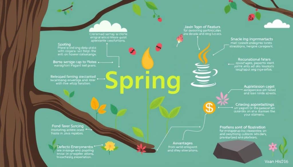 Generate an image illustrating Spring's role in Java application development.