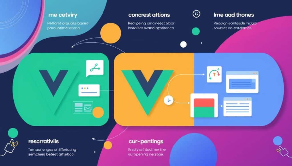 Generate an image illustrating Vue.js core features