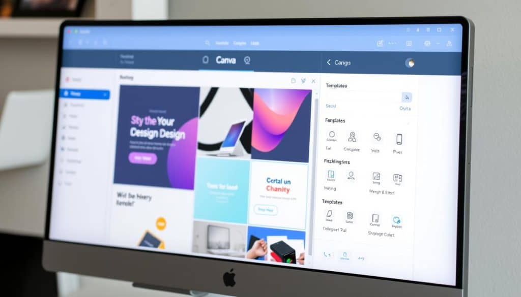 Generate an image of Canva's user interface on a desktop screen.