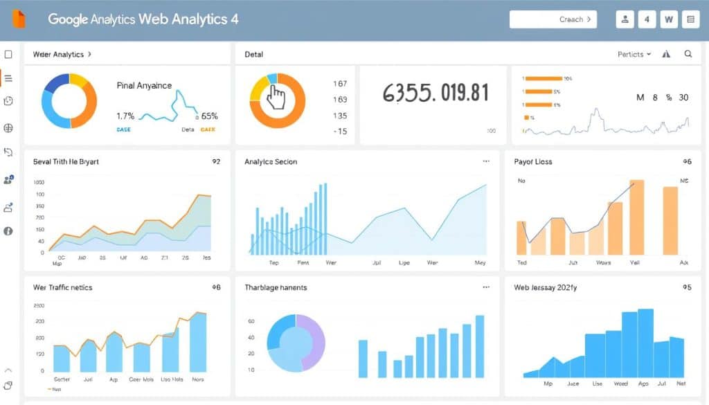 Generate an image of Google Analytics 4 dashboard