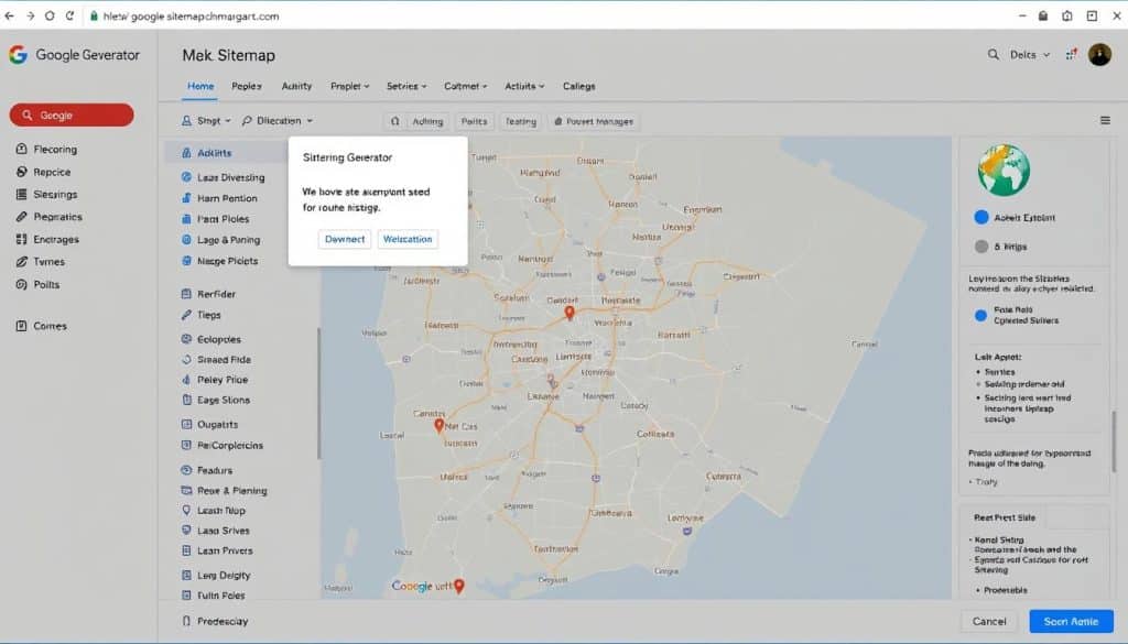 Generate an image of Google Sitemap Generator tool interface