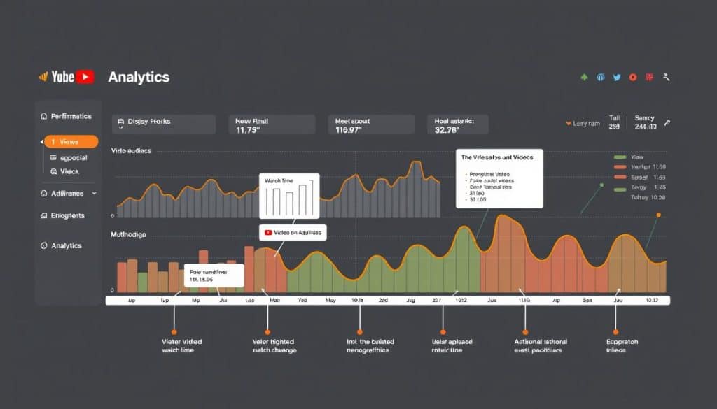 Generate an image of YouTube Analytics dashboard