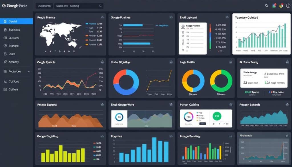 Generate an image of a Google Business Profile optimization dashboard