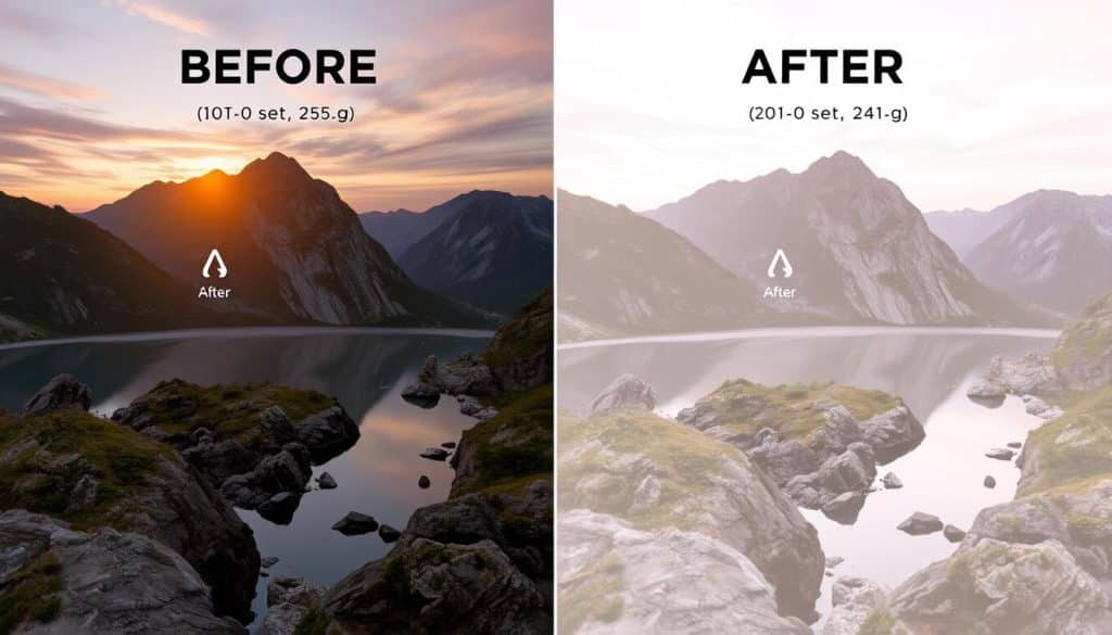 Generate an image of a before-and-after comparison of image compression using ImageOptim.