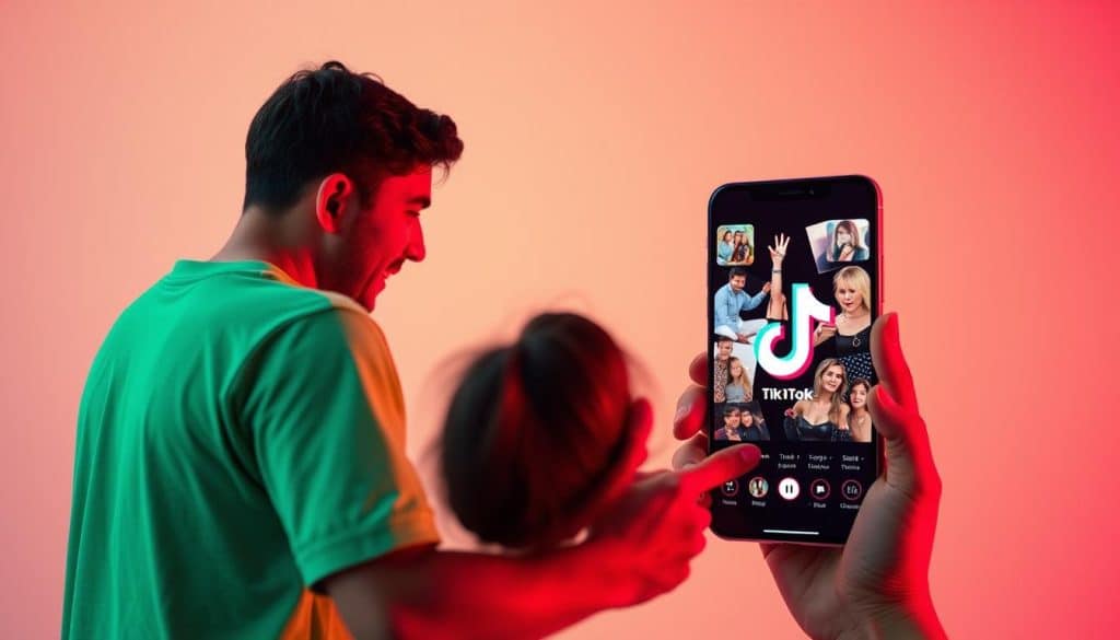 Generate an image of a brand creating engaging content on TikTok to reach younger audiences.