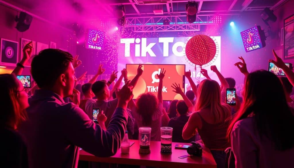 Generate an image of a brand creating engaging video content on TikTok.