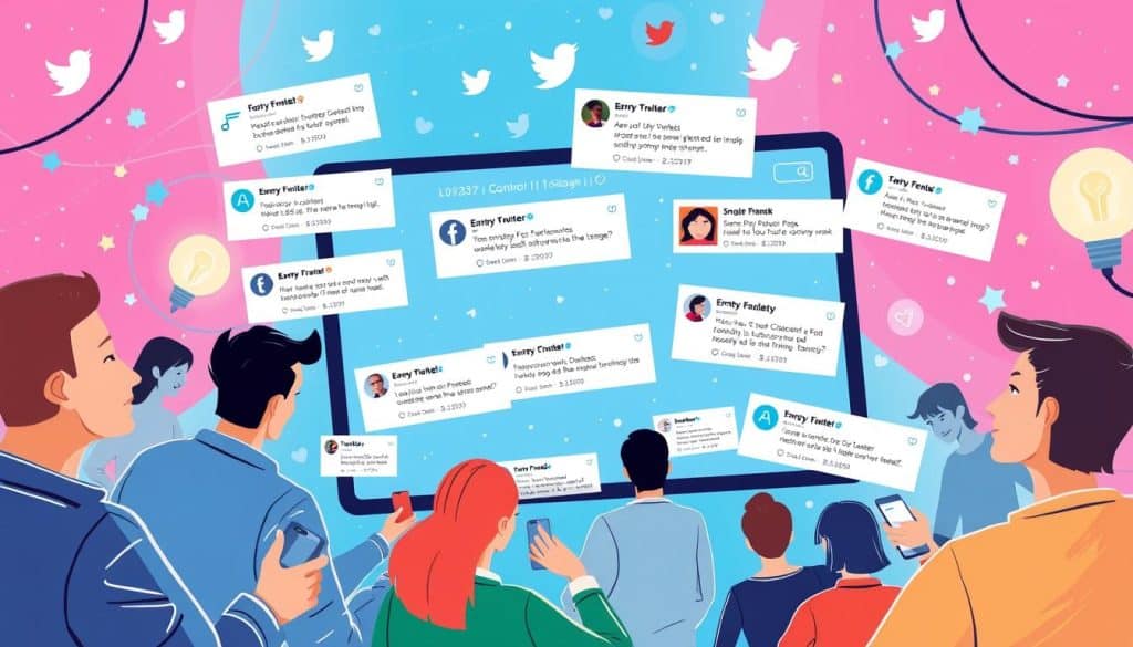 Generate an image of a brand engaging with its audience on Twitter.
