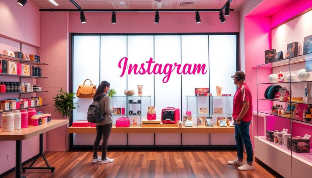 Generate an image of a brand using Instagram to showcase products to millennial buyers.