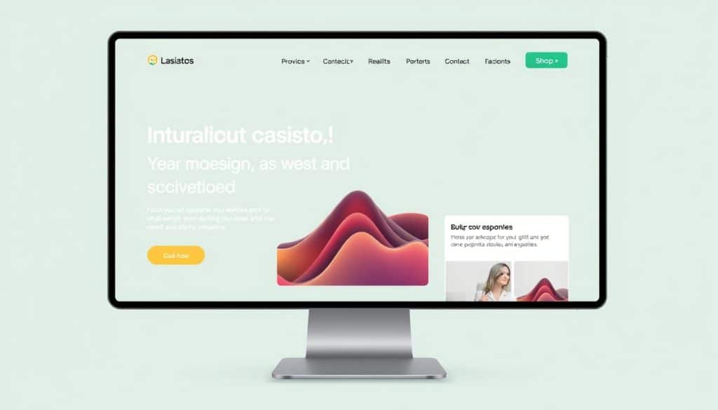 Generate an image of a clean, one-page website template with a responsive design.