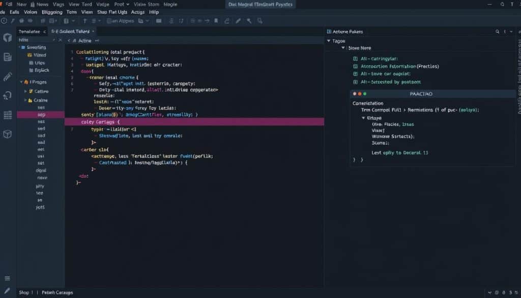 Generate an image of a code editor like Visual Studio Code.