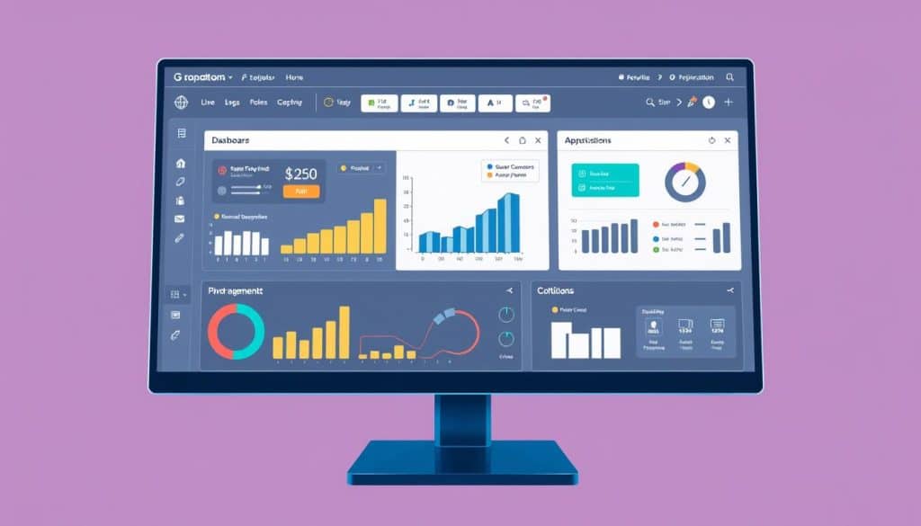 Generate an image of a content management system dashboard on a computer screen.