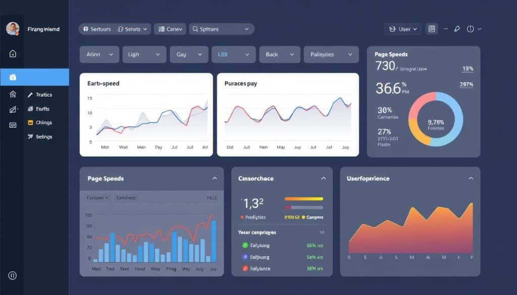 Generate an image of a dashboard showing page speed insights.
