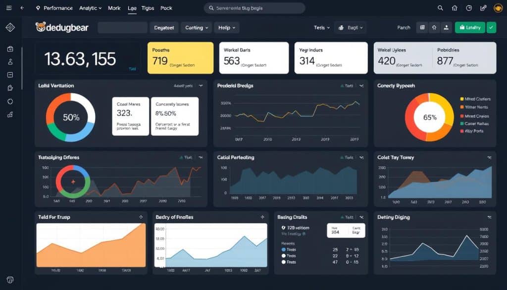 Generate an image of a dashboard showing website performance metrics with DebugBear.