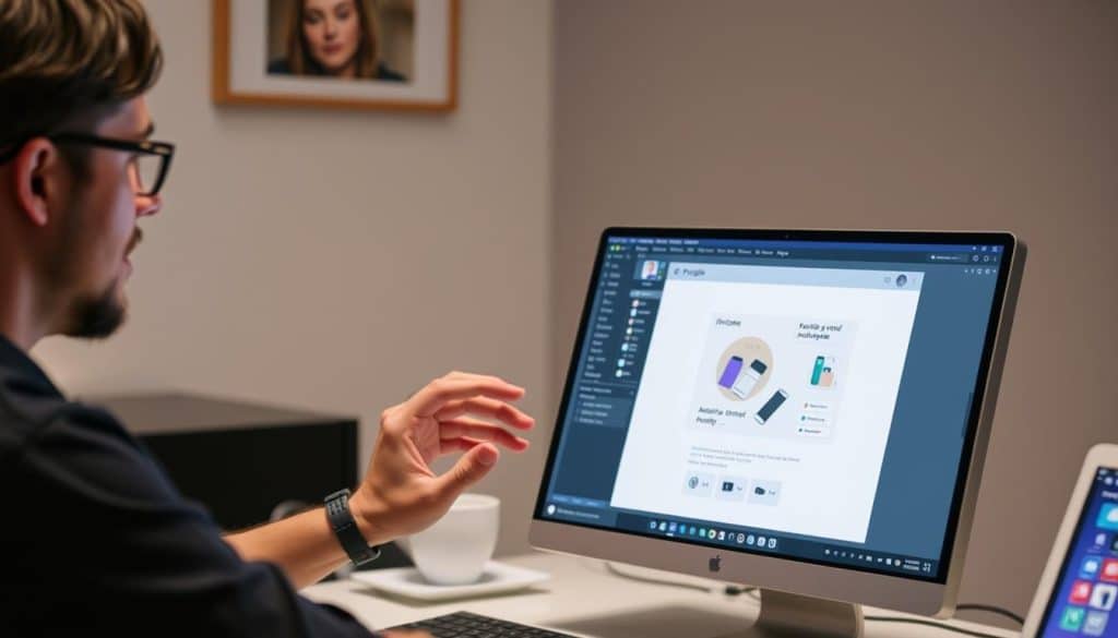 Generate an image of a designer using Principle to create an animated prototype.