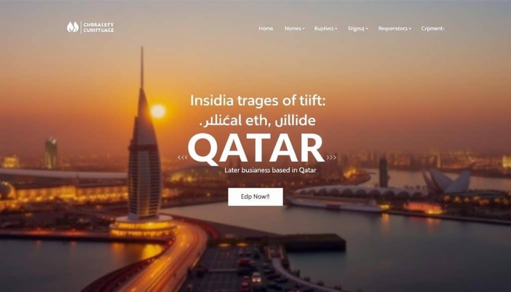 Generate an image of a modern, responsive website design for a Qatar-based business.