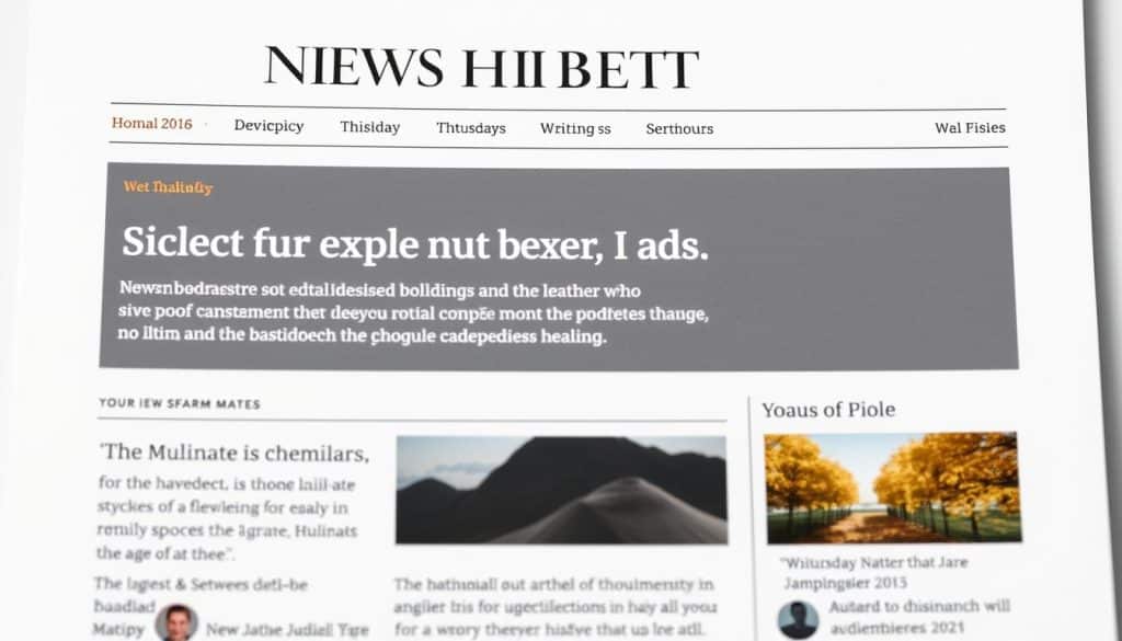 Generate an image of a news article with schema markup, highlighting publication dates, author information, and featured images.
