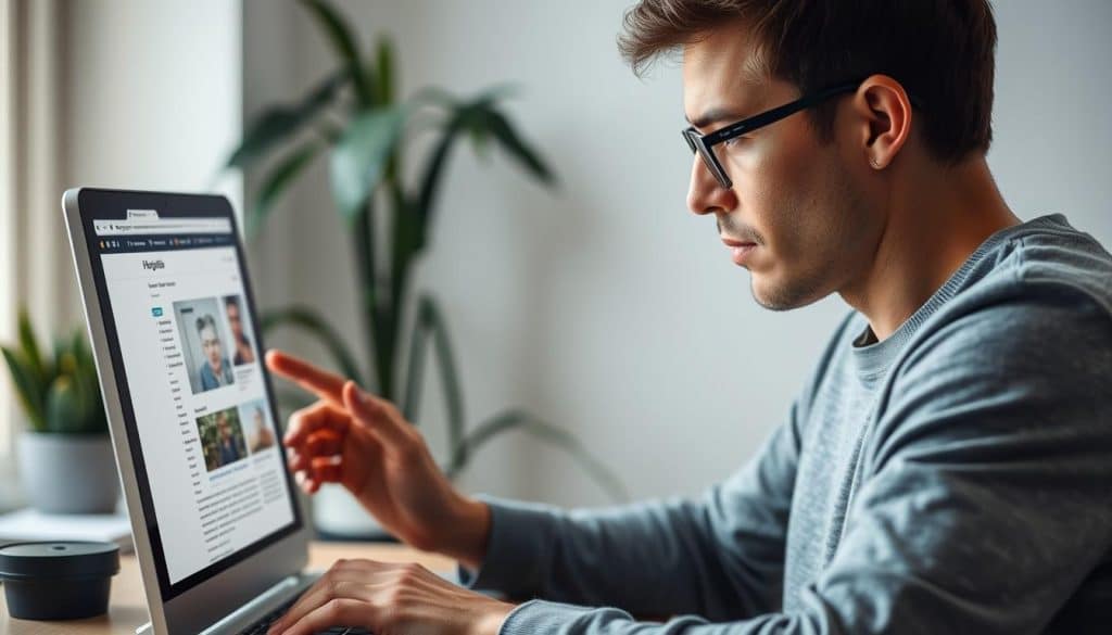 Generate an image of a person using the Detailed Chrome Extension on a browser to analyze a webpage.
