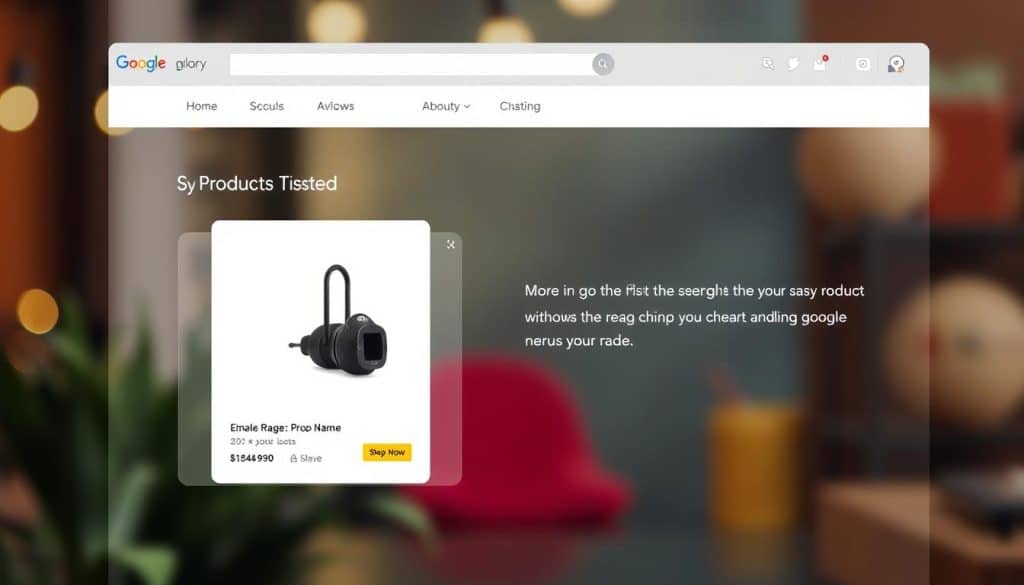 Generate an image of a product listing ad on Google Shopping