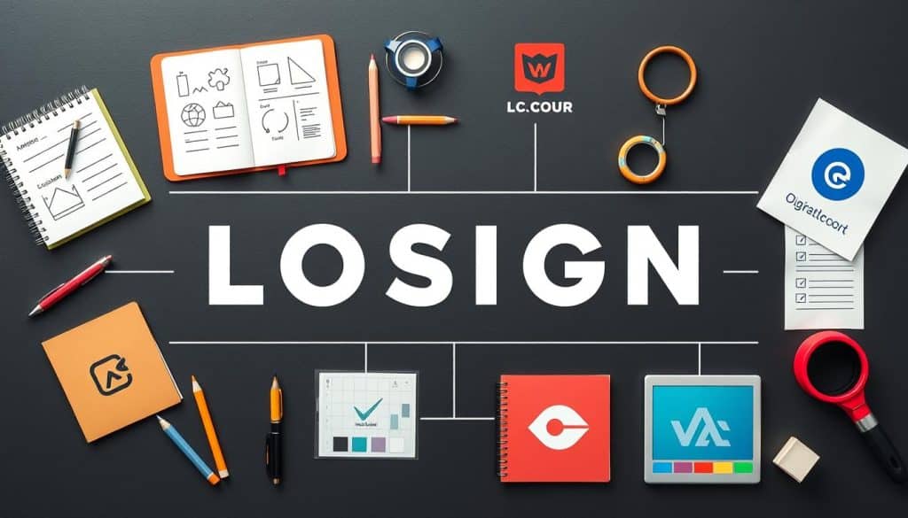 Generate an image of a professional logo design process. Generate an image of a professional logo design process.