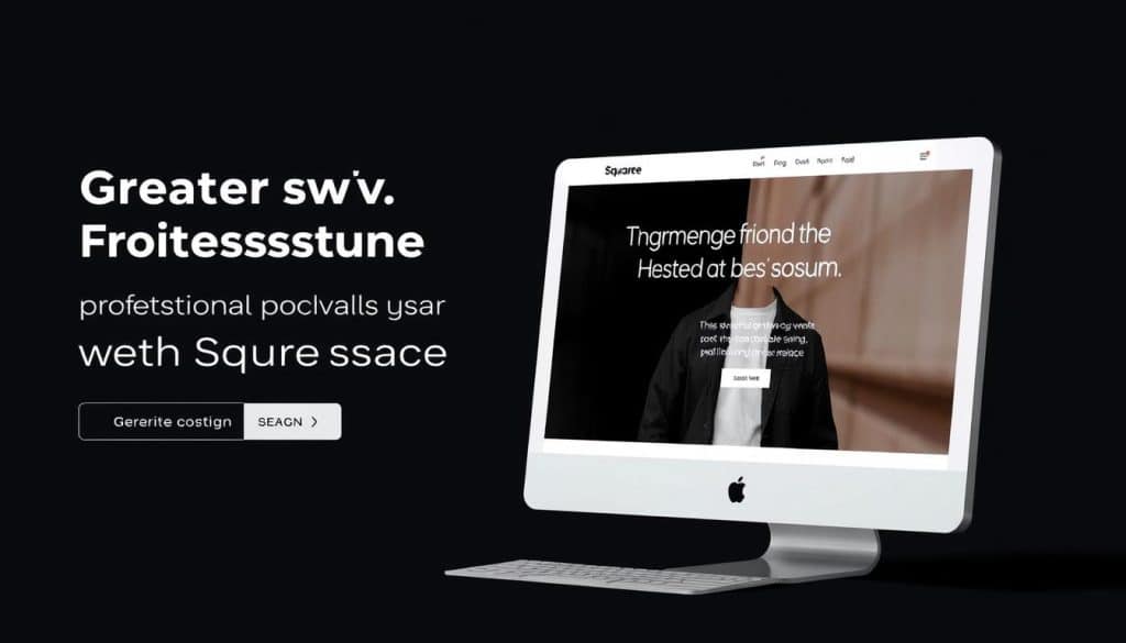 Generate an image of a professional website built using Squarespace, showcasing its design-centric features.