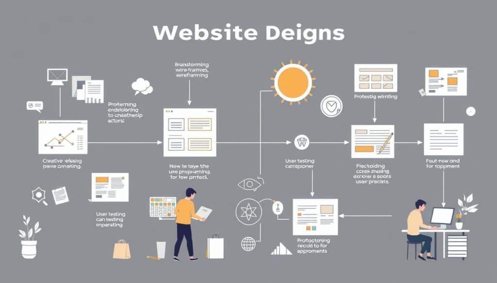 Generate an image of a professional website design process