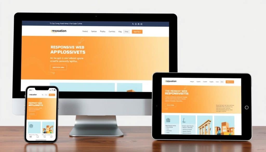 Generate an image of a responsive web application on various devices